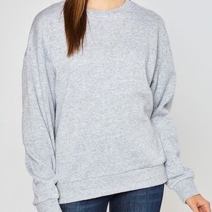 Reflex Cozy Fleece Basic Pullover Sweatshirt Crew Neck Light Heather Gray